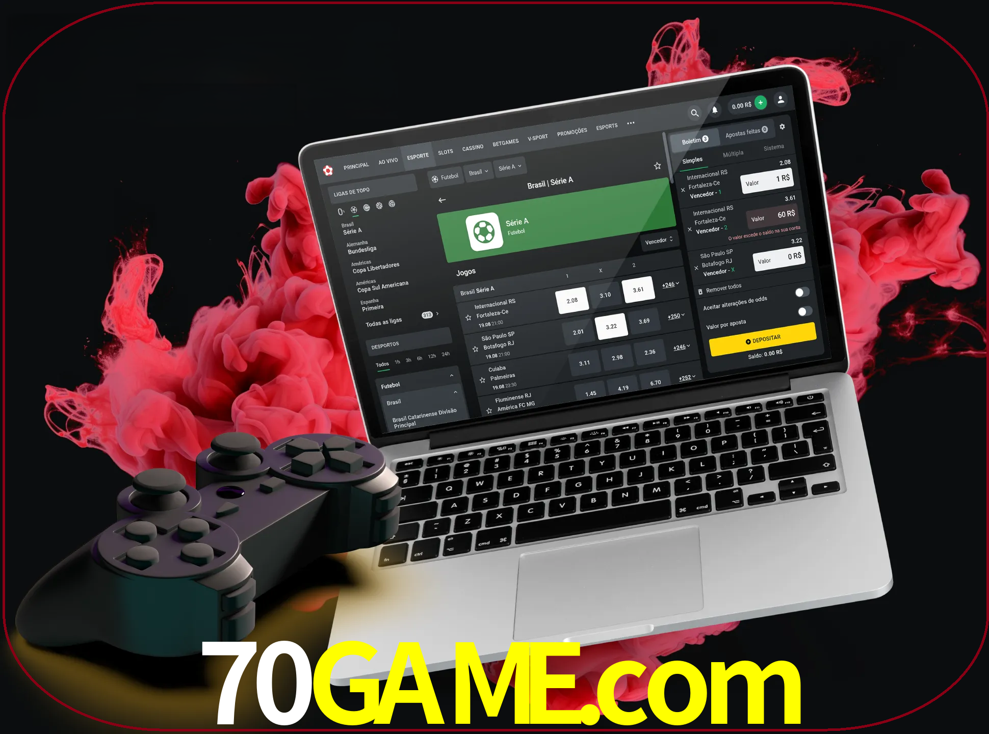 Visite a secção especial de jogos de vídeo em 70game para descobrir em que jogos pode apostar e ganhar muito dinheiro.