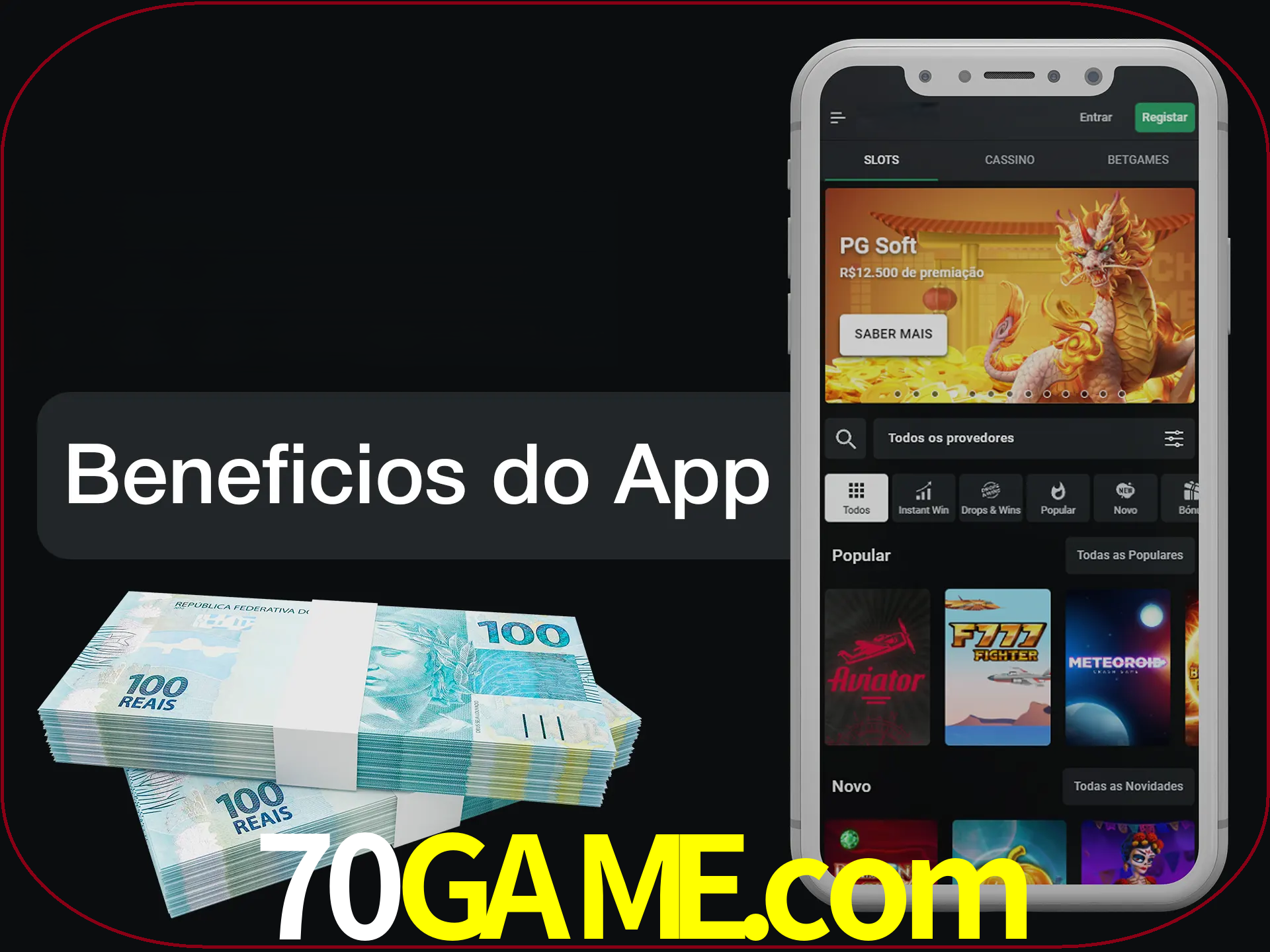 Obtenha todos os benefícios usando o aplicativo.