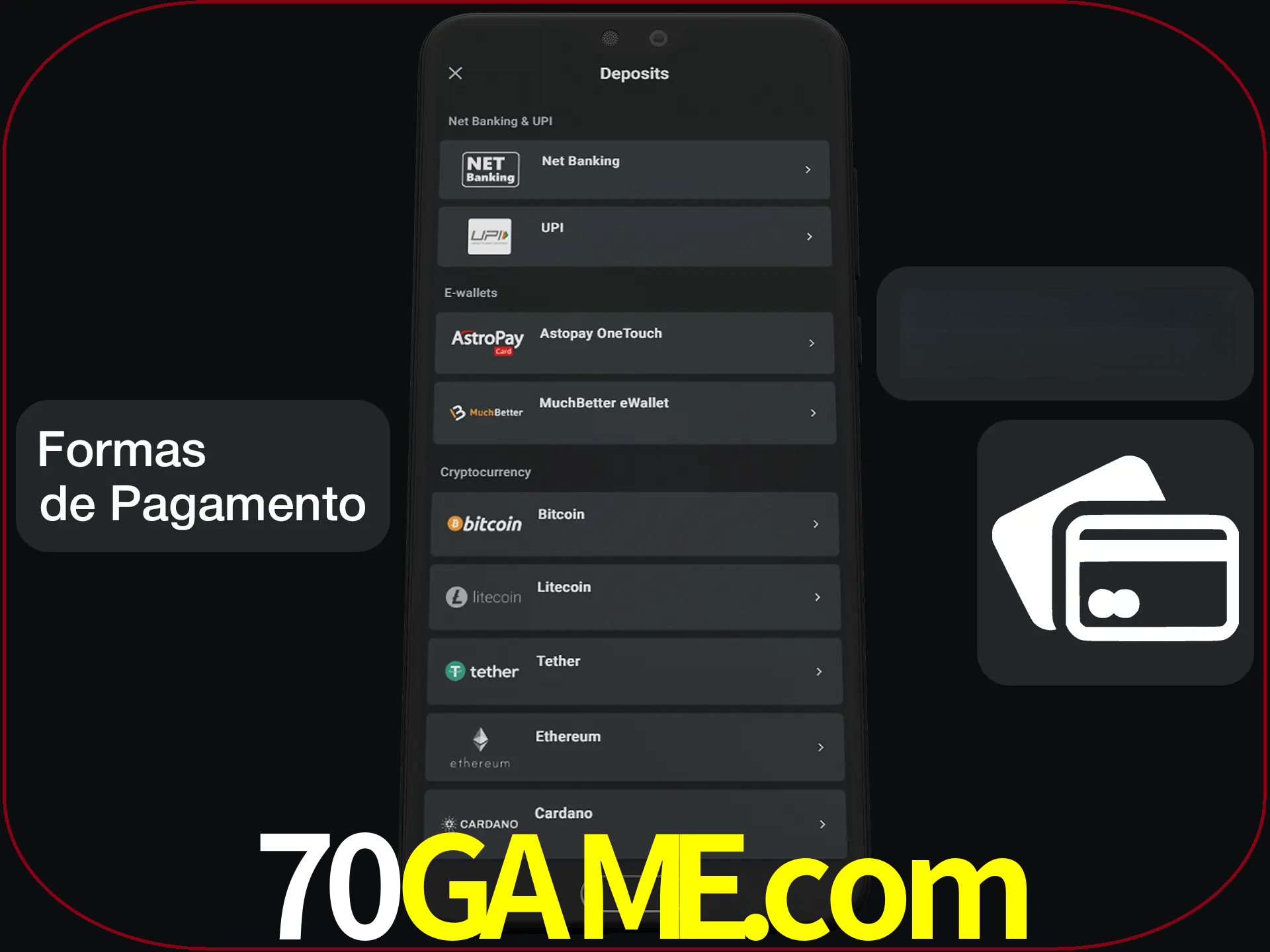 Escolha a forma de pagamento de sua preferência.