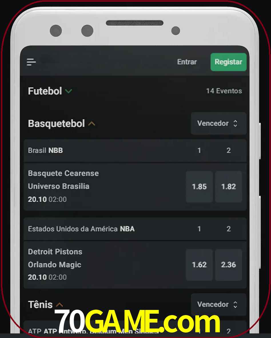 Aposte e assista aos esportes em formato ao vivo.