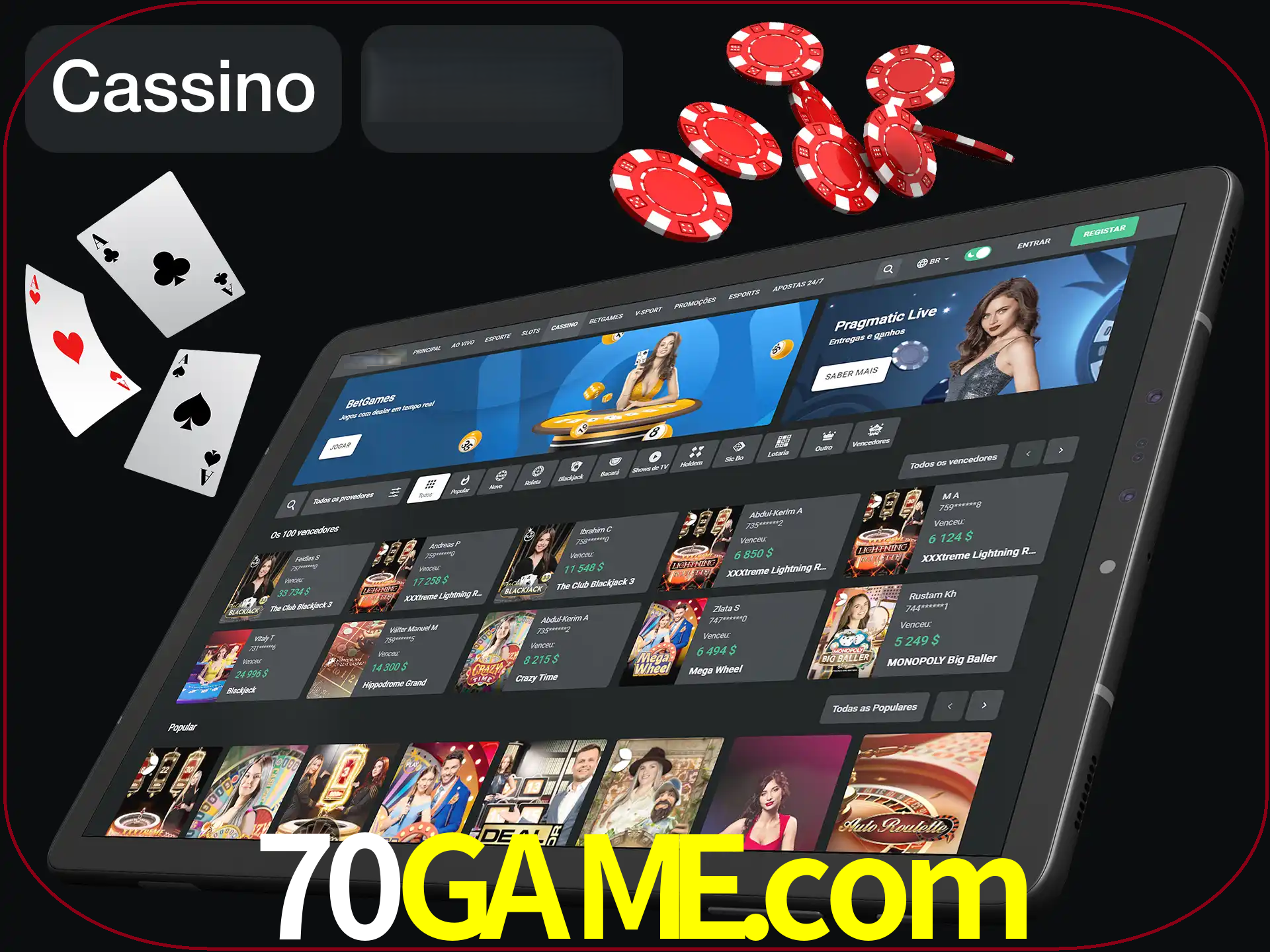 Jogue vários jogos de cassino em nosso cassino.