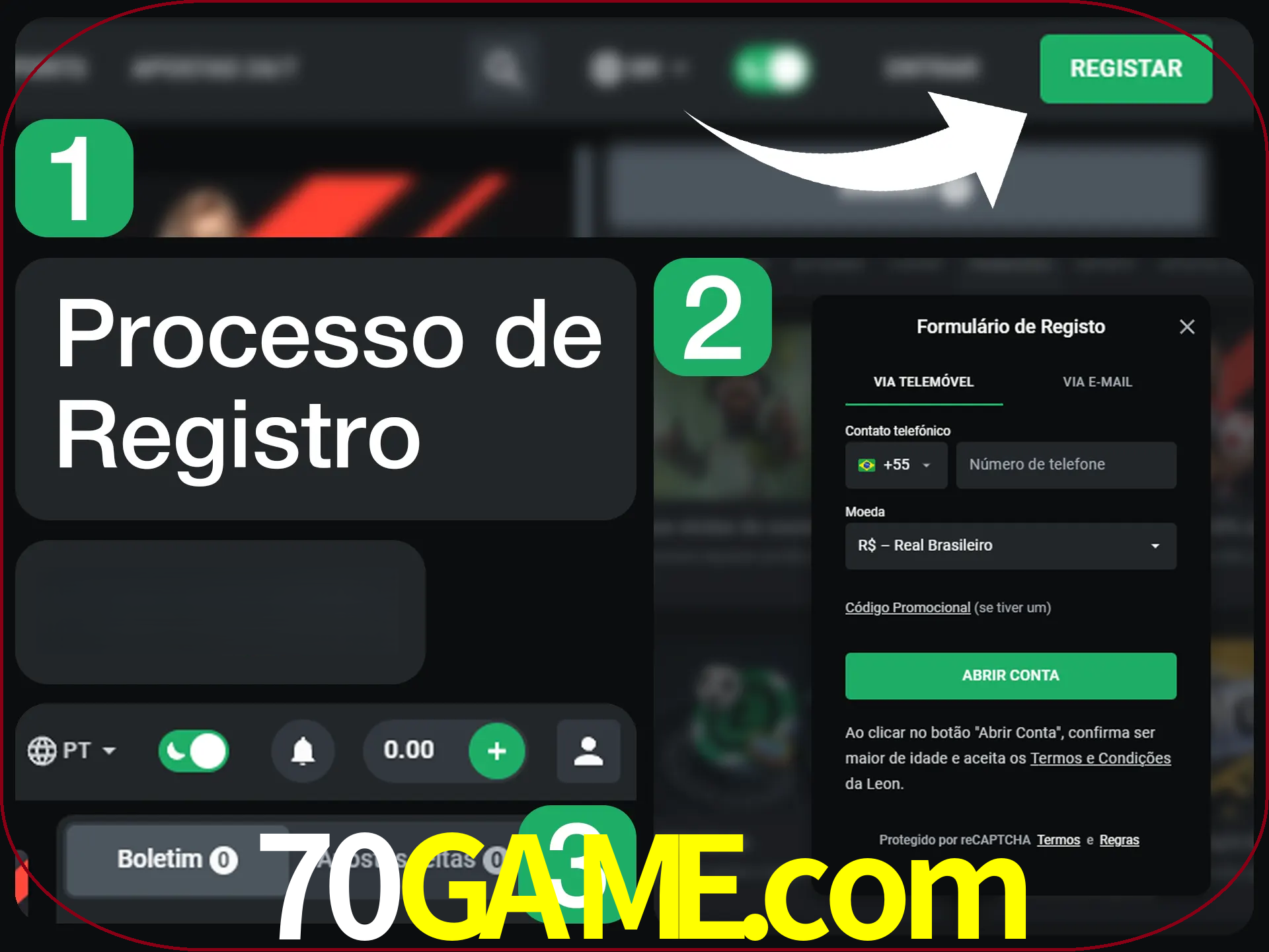 O processo de registro na LeonBet é simples.